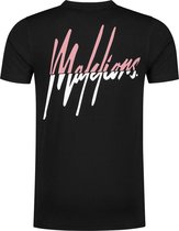 Malelions Women Split T-Shirt - Black/Pink - XXS
