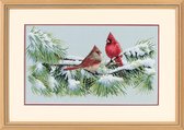 Dimensions Winter Cardinals borduren (pakket)