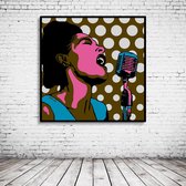 Pop Art Billie Holiday Poster in lijst - 95 x 95 cm Fotopapier Mat 180 gr Framed - Popart Wanddecoratie