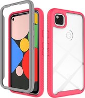 Google Pixel 4a Hoesje - Mobigear - Two-Layer Serie - Hard Kunststof Backcover - Rood - Hoesje Geschikt Voor Google Pixel 4a