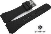 Siliconen Smartwatch bandje - Geschikt voor Strap-it 20mm horlogeband siliconen - Quick release watch strap - zwart - Strap-it Horlogeband / Polsband / Armband