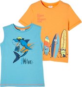 s.Oliver Jongens T-shirt Set - Korte Mouwen & Mouwloos - Set - Surfthema - Maat 104