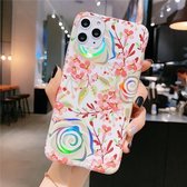 Voor iPhone 12 mini Colorful Laser Flower Series IMD TPU mobiele telefoonhoes (Lyre Coral KL4)