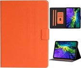 Voor iPad Pro 11 (2020) effen kleur horizontaal flip lederen tas met kaartsleuven & houder & slaap / wekfunctie (oranje)