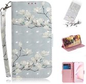 Voor Galaxy Note 10 Lite / A81 3D Schilderen Horizontale Flip Leren Case met Houder & Kaartsleuf & Portemonnee & Lanyard (Magnolia Bloem)