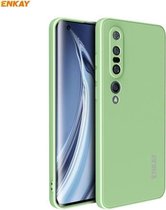 Voor Xiaomi Mi 10 Pro 5G Hat-Prince ENKAY ENK-PC076 Vloeibare siliconen Rechte rand schokbestendige beschermhoes (lichtgroen)