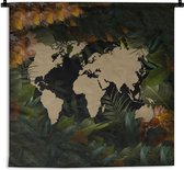 Tapisserie - Toile Murale - Carte du Wereldkaart - Simple - Fleurs - 60x60 cm - Tapisserie