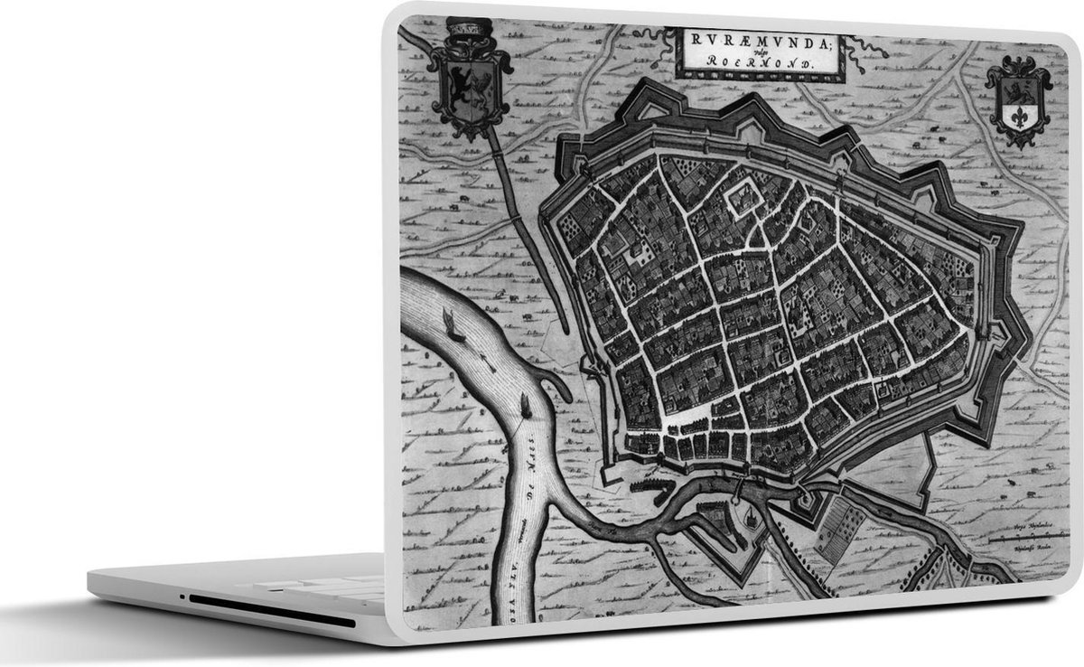 Laptop sticker - 11.6 inch - Stadskaart - Roermond - Historisch - 30x21cm - Laptopstickers - Laptop skin - Cover