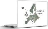 Laptop sticker - 12.3 inch - Kaart Europa - Quotes - Aquarelverf - 30x22cm - Laptopstickers - Laptop skin - Cover