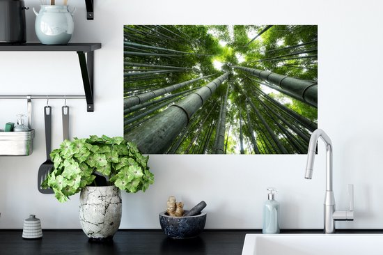 Sticker Muursticker Bamboe - Tops vanbos - 60x40 cm - film adhésif autocollant - sticker mural repositionnable