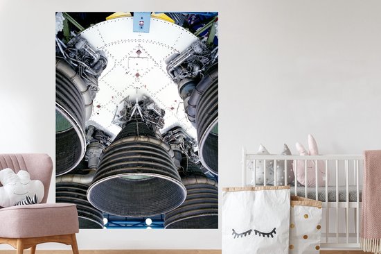 Sticker Muursticker Navette spatiale - fond de navette spatiale - 120x160 cm - film autocollant - sticker mural repositionnable XXL /
