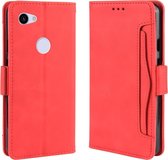 Wallet-stijl Skin Feel Calf Pattern lederen tas voor Google Pixel 3a XL, met apart kaartslot (rood)