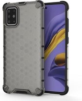 Voor Galaxy A51 schokbestendig Honeycomb PC + TPU beschermhoes (zwart)