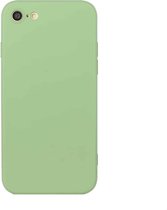 Rechte rand effen kleur TPU schokbestendig hoesje voor iPhone SE 2020/8/7 (Matcha groen)