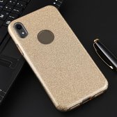 Voor iPhone XR Volledige dekking TPU + PC Glittery poeder beschermende achterkant van de behuizing (goud)