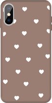 Voor iPhone XS Max Meerdere Love-hearts patroon kleurrijke Frosted TPU telefoon beschermhoes (kaki)