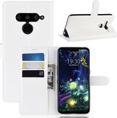 Litchi Texture horizontale flip lederen tas voor LG V50 ThinQ 5G, met portemonnee en houder en kaartsleuven (wit)