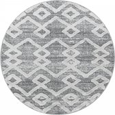 Modern laagpolig vloerkleed Pisa - grijs 4704 - rond - 160x160 cm