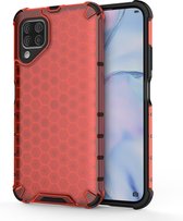 Voor huawei nova 7i schokbestendige honingraat pc + tpu beschermhoes (rood)