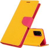GOOSPERY FANCY DIARY Voor Galaxy S20 + Horizontale Flip PU lederen tas, met houder & kaartsleuven & portemonnee (geel)