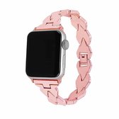 Voor Apple Watch Series 5 en 4 44 mm / 3 en 2 en 1 42 mm diamanten roestvrijstalen horlogebandriem (rosÃ©goud)