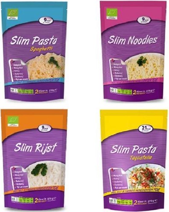 Slim Pasta | Mix Caloriearme Pasta | Voordeelpakket | 4 x 200g | Snel  afvallen zonder... | bol.com