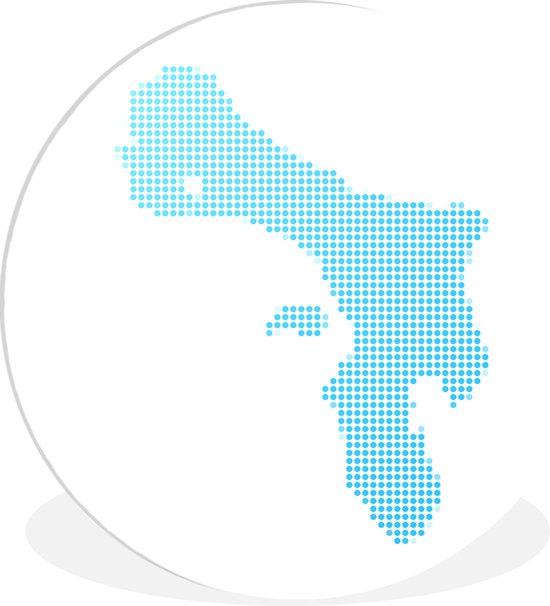 Illustration de points bleus en forme d'assiette plastique Bonaire Wall Circle ⌀ 60 cm - tirage photo sur cercle mural / cercle vivant (décoration murale)