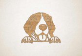 Wanddecoratie - Hond - Beagle 5 - M - 60x76cm - Eiken - muurdecoratie - Line Art