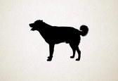 Silhouette hond - Cursinu - M - 60x87cm - Zwart - wanddecoratie