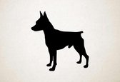 Silhouette hond - Miniature Pinscher - Dwergpinscher - M - 63x60cm - Zwart - wanddecoratie