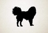 Silhouette hond - Himalayan Sheepdog - Himalaya-herdershond - XS - 20x24cm - Zwart - wanddecoratie