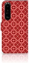 Smartphone Hoesje Sony Xperia 1 III Wallet Book Case Batik Red
