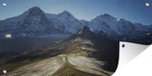 Tuinposter Uitzicht op de Eiger In Zwitserland - 60x30 cm - Tuindoek - Buitenposter
