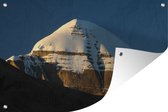 Muurdecoratie Zonnestralen vallen op de top van de Kailash berg in Tibet - 180x120 cm - Tuinposter - Tuindoek - Buitenposter