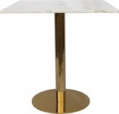 OHNO Furniture Ribe Bijzettafel/ Salontafel - Tafel, Marmer, RVS, Goud, Wit