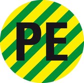 Beschermende PE geleider sticker, vel, groen geel 16 mm - 20 per vel