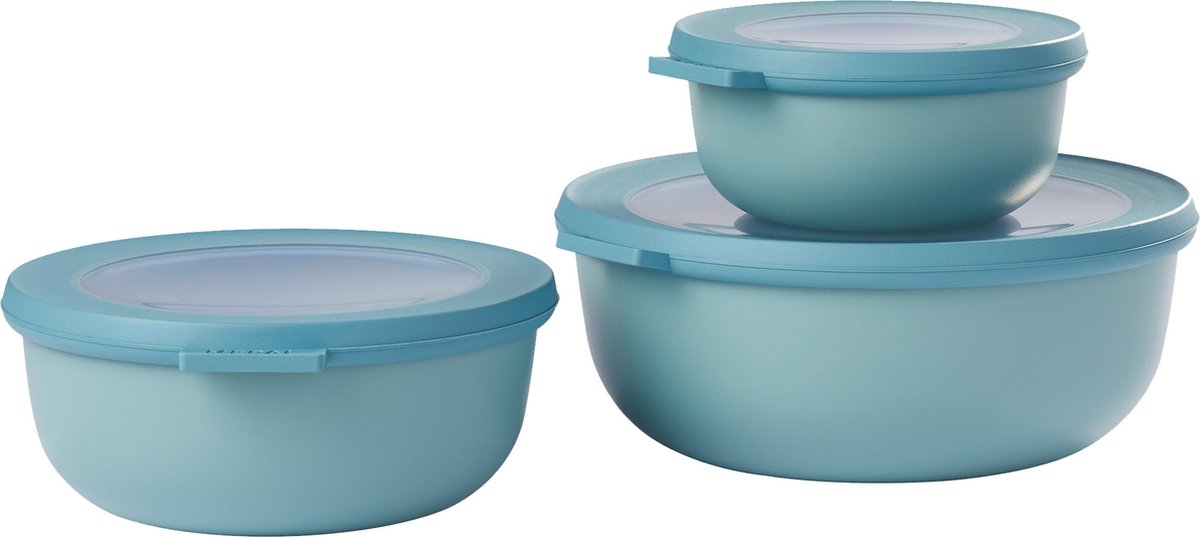 Mepal Cirqula Vershoudbakjes - 3-delig - 350, 750, 1250ml - Nordic Green