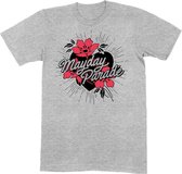 Mayday Parade Heren Tshirt -XL- Heart And Flowers Grijs