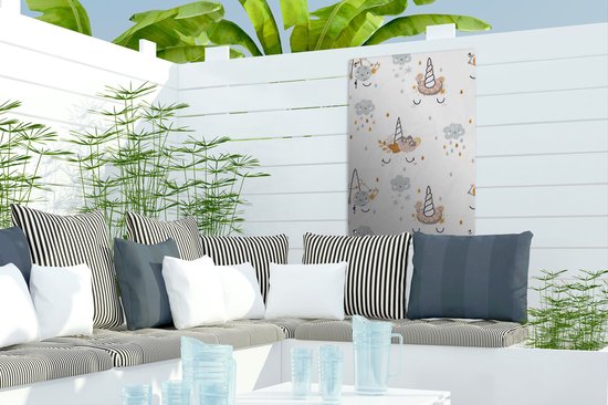 Décoration de jardin Motif enfant avec visages de licorne - 40x60 cm - Affiche jardin