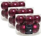 40x stuks kerstballen framboos roze (magnolia) van glas 6 cm - mat/glans - Kerstboomversiering