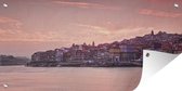 Tuinposter Kust - Lissabon - Zonsondergang - 80x40 cm - Wanddecoratie Buiten - Tuinposter - Tuindoek - Schuttingposter - Tuinschilderij