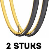 Fietsband - Buitenband - Set van 2 - tubular band Fortezza Senso T All Weather (25-622) zwart/geel