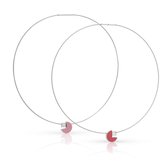 Collier Rond met vierkantje Rood|Roze C236R