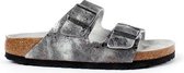 Birkenstock slipper ARIZONA Vintage Metallic Gray Silver narrow Veloursleder - Maat 38