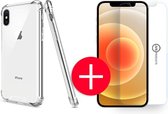 iPhone XS Max Anti-Shock Hoesje + GRATIS Screenprotector - Transparant - Extra - Dun - Apple iPhone XS Max hoes - cover - case - Screenprotector kit