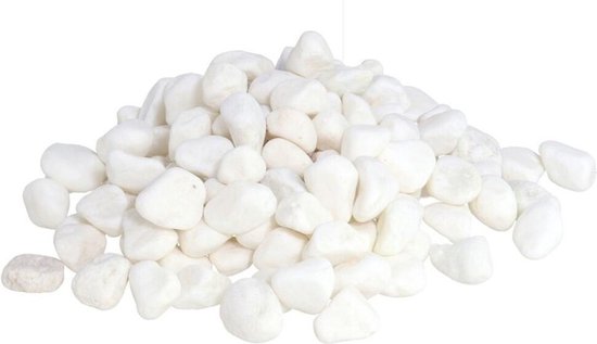 2x zakjes met witte kiezelsteentjes van 550 gram - Decoratie steentjes voor  o.a... | bol.com