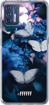 6F hoesje - geschikt voor Motorola Moto G9 Plus -  Transparant TPU Case - Blooming Butterflies #ffffff