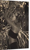 Dancing Jungle Woman  - Foto op Canvas - 100 x 150 cm