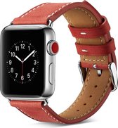 Apple Watch 42/44MM Leren Bandje - Leer - Horloge Bandje - Polsband - Kunstleer - Apple Watch 1 / 2 / 3 / 4 / 5 / 6 / SE - Rood
