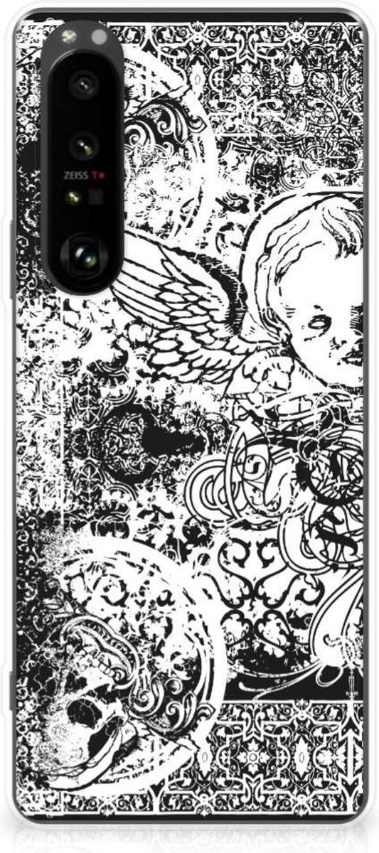 Silicone Back Case Sony Xperia 1 III Skulls Angel